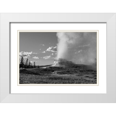 Castle Geyser late Evening, Yellowstone National Park White Modern Wood Framed Art Print with Double Matting by Frank, Jacob W.