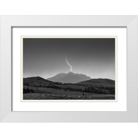 Electric Peak, Yellowstone National Park White Modern Wood Framed Art Print with Double Matting by The Yellowstone Collection