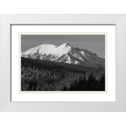 Electric Peak from Obsidian Canyon, Yellowstone National Park White Modern Wood Framed Art Print with Double Matting by Frank, Jacob W.