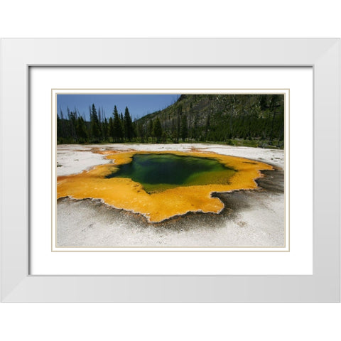 Emerald Pool in Black Sand Basin, Yellowstone National Park White Modern Wood Framed Art Print with Double Matting by Peaco, Jim