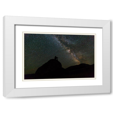Milky Way, Mammoth Hot Springs, Yellowstone National Park White Modern Wood Framed Art Print with Double Matting by The Yellowstone Collection
