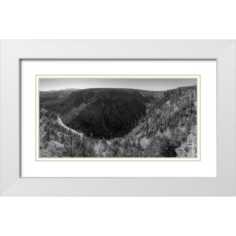 Gardner River Canyon, Yellowstone National Park White Modern Wood Framed Art Print with Double Matting by Herbert, Neal