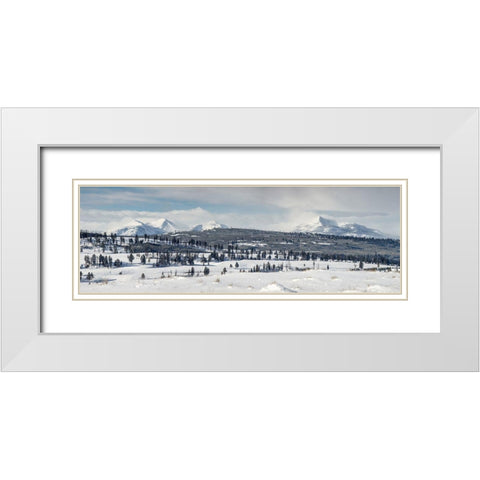 Gallatin Mountains from Blacktail Deer Plateau, Yellowstone National Park White Modern Wood Framed Art Print with Double Matting by The Yellowstone Collection