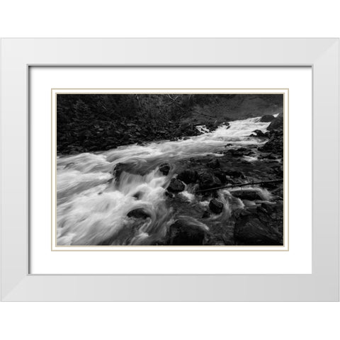 Gardner River below Osprey Falls, Yellowstone National Park White Modern Wood Framed Art Print with Double Matting by Frank, Jacob W.