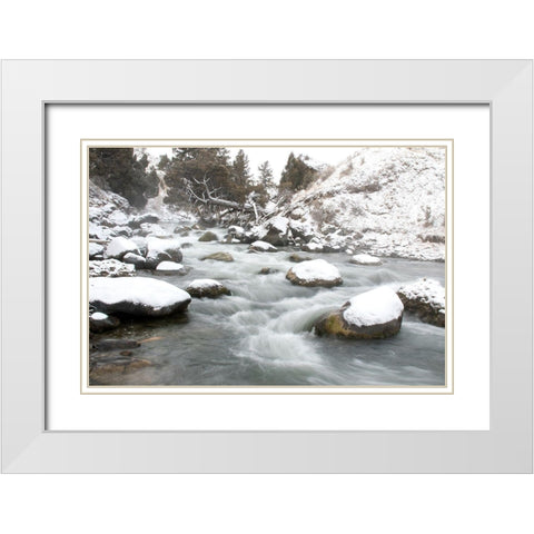 Gardner River, Yellowstone National Park White Modern Wood Framed Art Print with Double Matting by Peaco, Jim