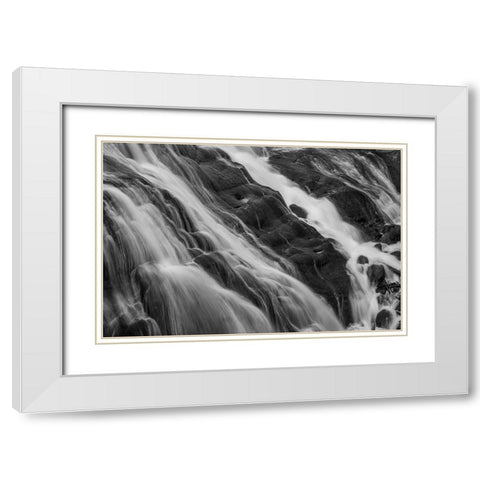 Gibbon Falls, Yellowstone National Park White Modern Wood Framed Art Print with Double Matting by The Yellowstone Collection