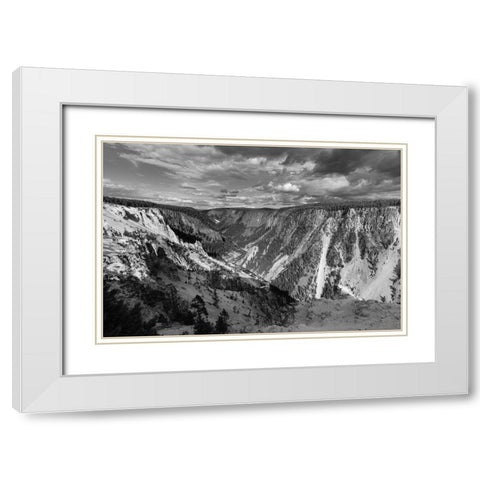 Grand Canyon of the Yellowstone, Yellowstone National Park White Modern Wood Framed Art Print with Double Matting by Frank, Jacob W.