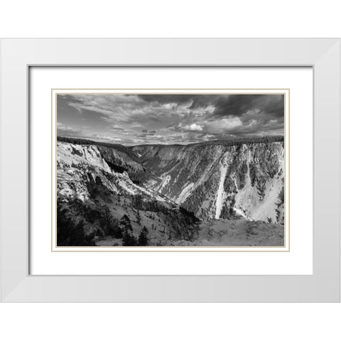 Grand Canyon of the Yellowstone, Yellowstone National Park White Modern Wood Framed Art Print with Double Matting by Frank, Jacob W.
