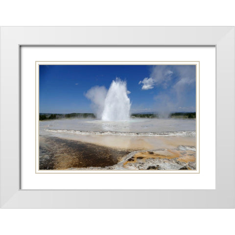 Great Fountain Geyser, Yellowstone National Park White Modern Wood Framed Art Print with Double Matting by Renkin, Diane