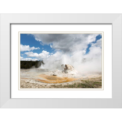 Grotto Geyser, Yellowstone National Park White Modern Wood Framed Art Print with Double Matting by The Yellowstone Collection