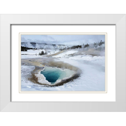 Heart Spring in Upper Geyser Basin, Yellowstone National Park White Modern Wood Framed Art Print with Double Matting by The Yellowstone Collection