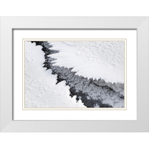 Ice formations along Slough Creek, Yellowstone National Park White Modern Wood Framed Art Print with Double Matting by The Yellowstone Collection