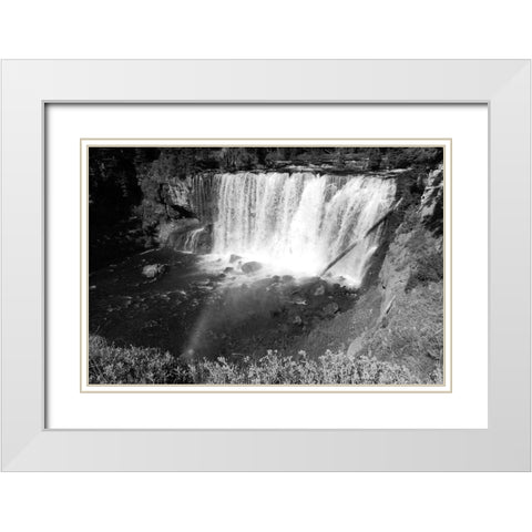Iris Falls on the Bechler River, Yellowstone National Park White Modern Wood Framed Art Print with Double Matting by Renkin, Diane