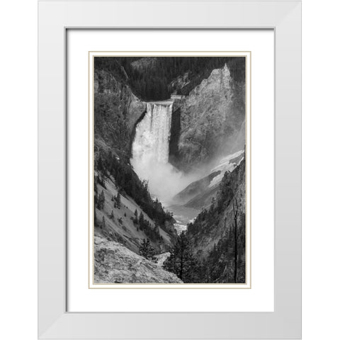 Lower Falls from Artist Point, Yellowstone National Park White Modern Wood Framed Art Print with Double Matting by Frank, Jacob W.