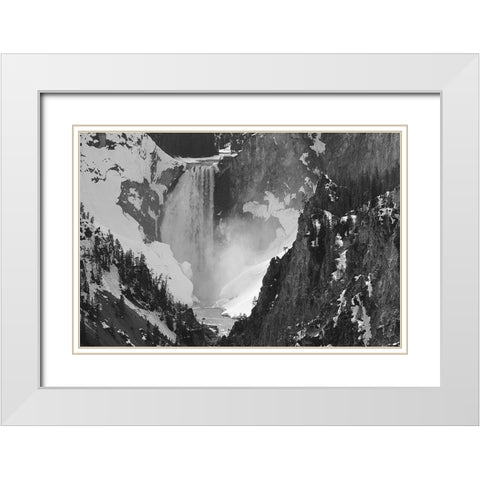 Lower Falls, Yellowstone National Park White Modern Wood Framed Art Print with Double Matting by Peaco, Jim