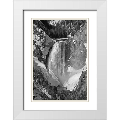Lower Falls from Artist Point, Yellowstone National Park White Modern Wood Framed Art Print with Double Matting by Renkin, Diane