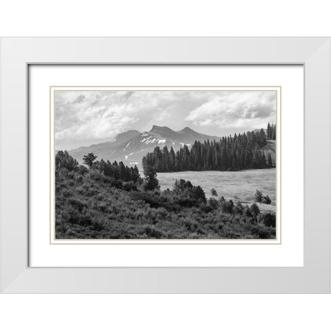 Saddle Mountain and Pollux Peak from Druid Peak hillside, Yellowstone National Park White Modern Wood Framed Art Print with Double Matting by Frank, Jacob W.