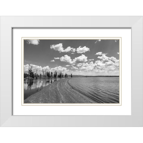 Sand Bar in Wolf Bay, Yellowstone National Park White Modern Wood Framed Art Print with Double Matting by Frank, Jacob W.