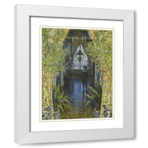 A Corner of the Apartment 1875 White Modern Wood Framed Art Print with Double Matting by Monet, Claude