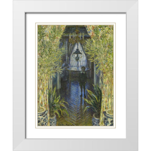 A Corner of the Apartment 1875 White Modern Wood Framed Art Print with Double Matting by Monet, Claude