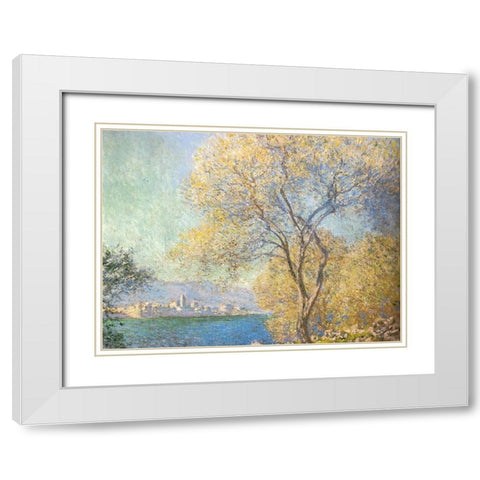 Antibes 1888 White Modern Wood Framed Art Print with Double Matting by Monet, Claude