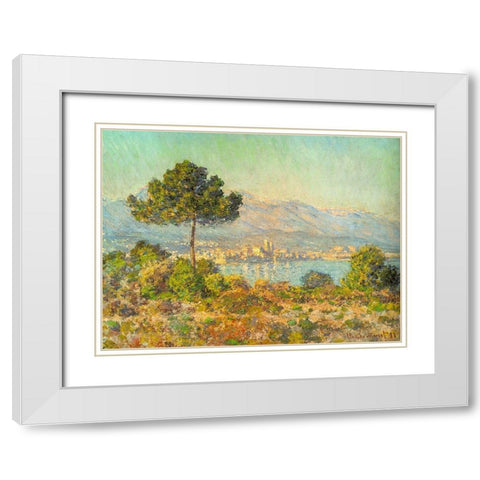 Antibes from Plateau Notre Dame 1888 White Modern Wood Framed Art Print with Double Matting by Monet, Claude