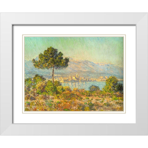 Antibes from Plateau Notre Dame 1888 White Modern Wood Framed Art Print with Double Matting by Monet, Claude