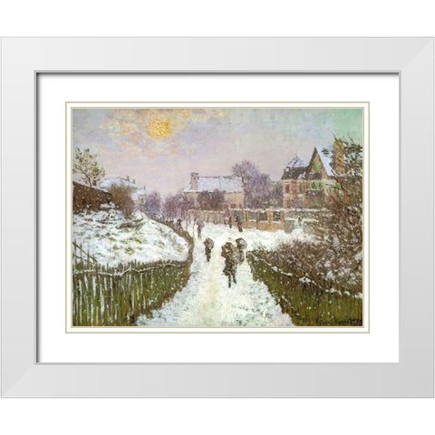 Boulevard St Denis-Argenteuil 1875 White Modern Wood Framed Art Print with Double Matting by Monet, Claude