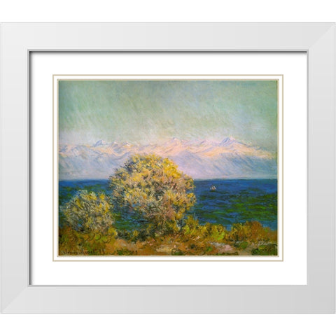 Cap DAntibes-Mistral 1888 White Modern Wood Framed Art Print with Double Matting by Monet, Claude