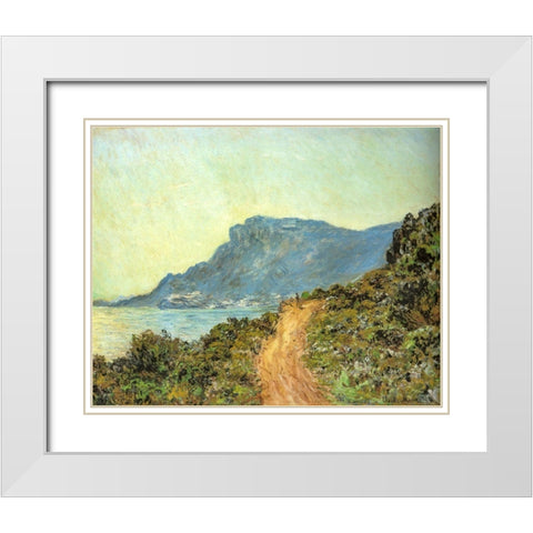 Cap Martin-near Menton 1884 White Modern Wood Framed Art Print with Double Matting by Monet, Claude