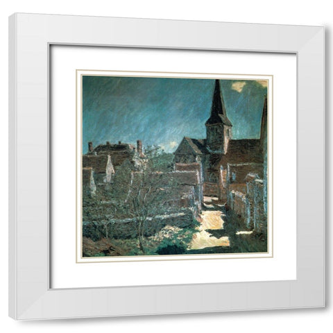 Church at Bellecoeur 1885 White Modern Wood Framed Art Print with Double Matting by Monet, Claude
