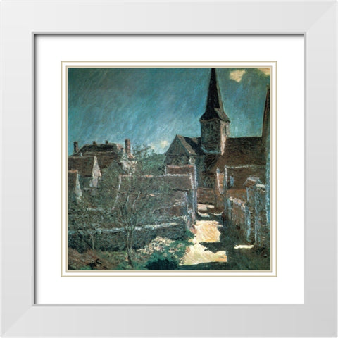 Church at Bellecoeur 1885 White Modern Wood Framed Art Print with Double Matting by Monet, Claude