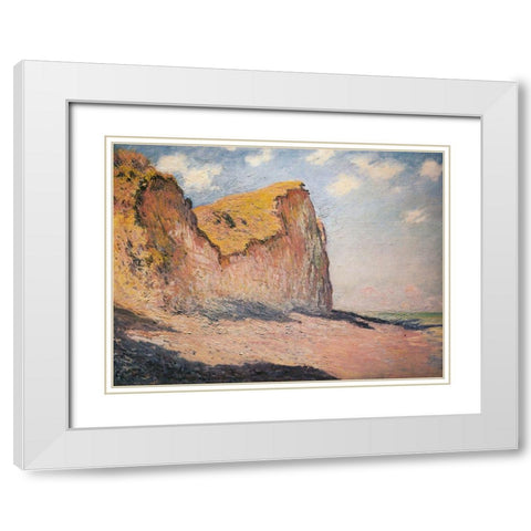 Cliffs near Pourville 1882 White Modern Wood Framed Art Print with Double Matting by Monet, Claude