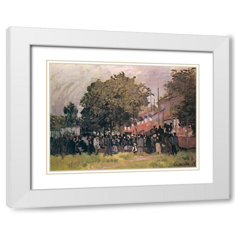Fete dâ€™Argenteuil 1872 White Modern Wood Framed Art Print with Double Matting by Monet, Claude