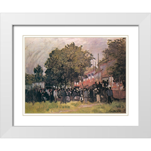 Fete dâ€™Argenteuil 1872 White Modern Wood Framed Art Print with Double Matting by Monet, Claude