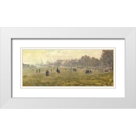 Green Park 1870 White Modern Wood Framed Art Print with Double Matting by Monet, Claude