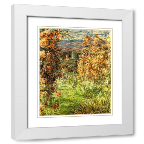 House from the Rose Garden 1920 White Modern Wood Framed Art Print with Double Matting by Monet, Claude