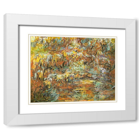 Japanese bridge 1920 White Modern Wood Framed Art Print with Double Matting by Monet, Claude
