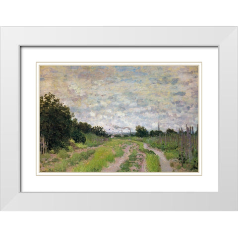 Path through the Vineyards 1872 White Modern Wood Framed Art Print with Double Matting by Monet, Claude