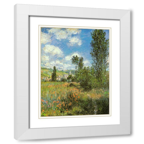 Path in Ile St-Martin-Vetheuil 1881 White Modern Wood Framed Art Print with Double Matting by Monet, Claude