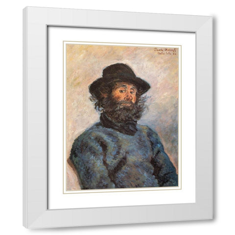 Portrait of Poly 1886 White Modern Wood Framed Art Print with Double Matting by Monet, Claude