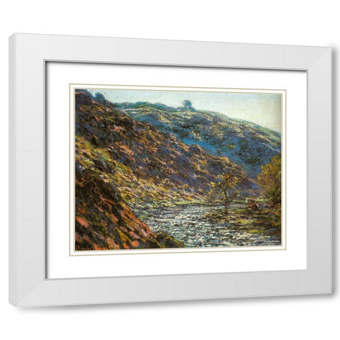 Ravine of the Petite Creuse 1889 White Modern Wood Framed Art Print with Double Matting by Monet, Claude