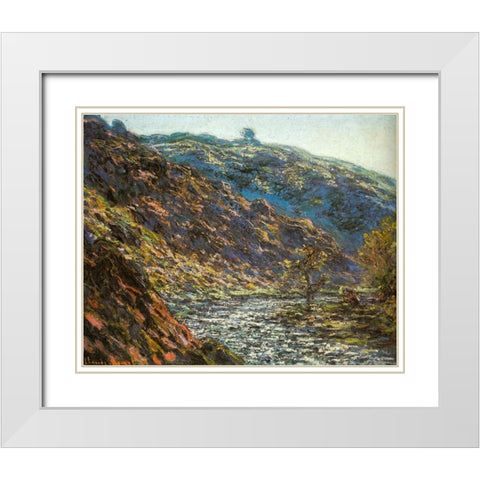 Ravine of the Petite Creuse 1889 White Modern Wood Framed Art Print with Double Matting by Monet, Claude