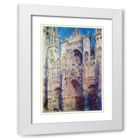 Rouen Cathedral 1894 White Modern Wood Framed Art Print with Double Matting by Monet, Claude