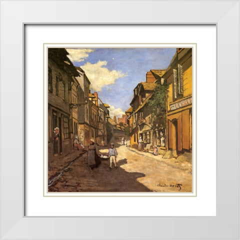 Rue de la Bavolle 1864 White Modern Wood Framed Art Print with Double Matting by Monet, Claude