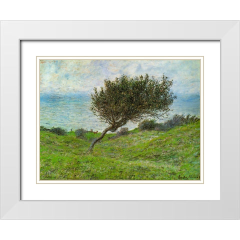 Sea coast at Trouville 1881 White Modern Wood Framed Art Print with Double Matting by Monet, Claude