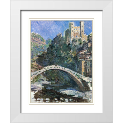 Seine at Port-Villez 1883 White Modern Wood Framed Art Print with Double Matting by Monet, Claude