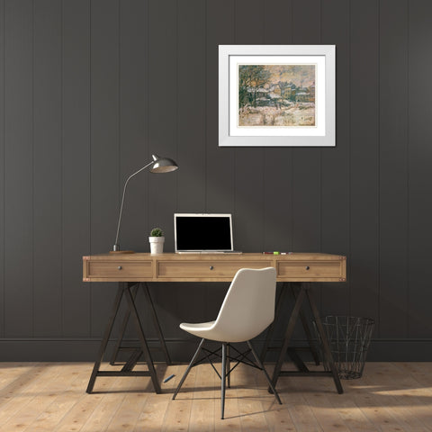The Croix Blanche 1875 White Modern Wood Framed Art Print with Double Matting by Monet, Claude