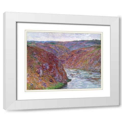 Valley of the Creuse Gray Day 1889 White Modern Wood Framed Art Print with Double Matting by Monet, Claude