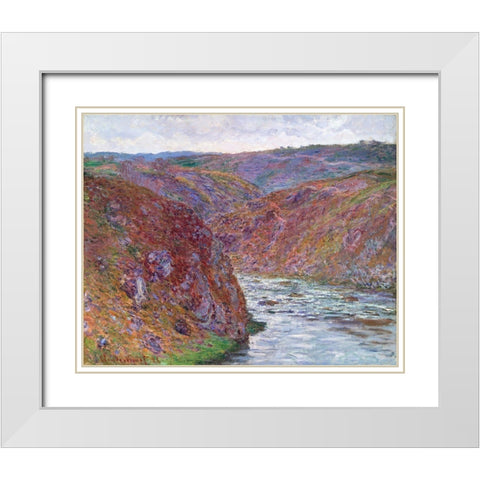 Valley of the Creuse Gray Day 1889 White Modern Wood Framed Art Print with Double Matting by Monet, Claude